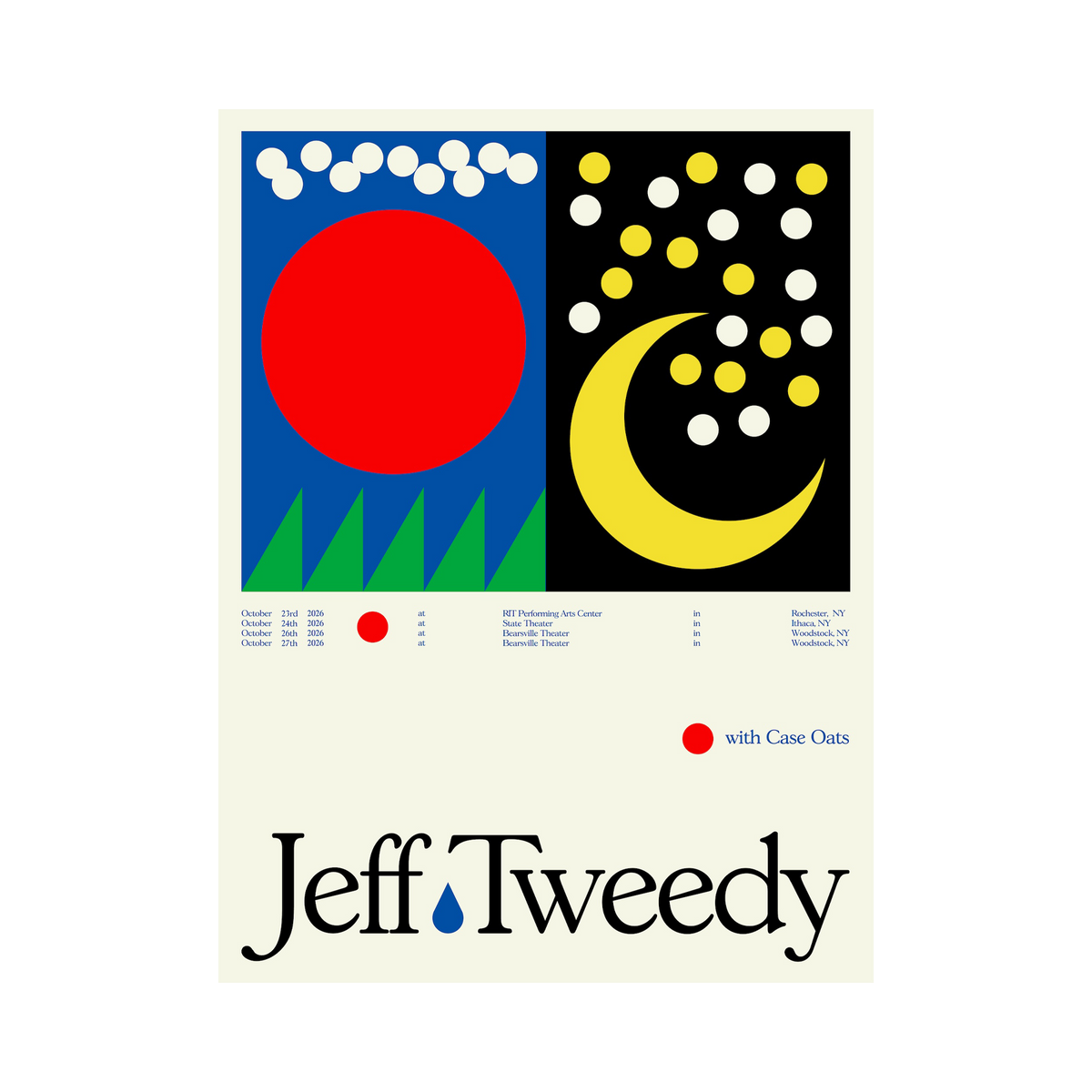 Jeff Tweedy October 23 - 27, 2026 Solo Tour Poster