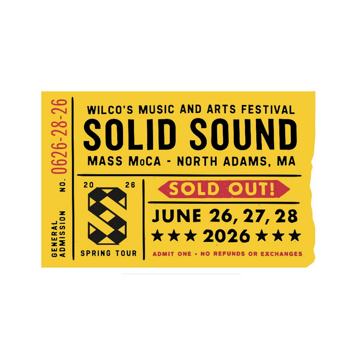 Solid Sound Festival 2026 Felt Ticket