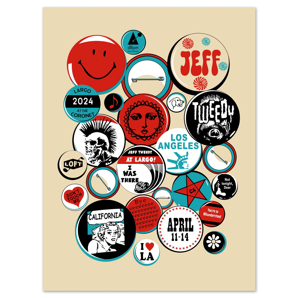 Jeff Tweedy Largo at The Coronet [April 2024 Los Angeles, CA] Poster