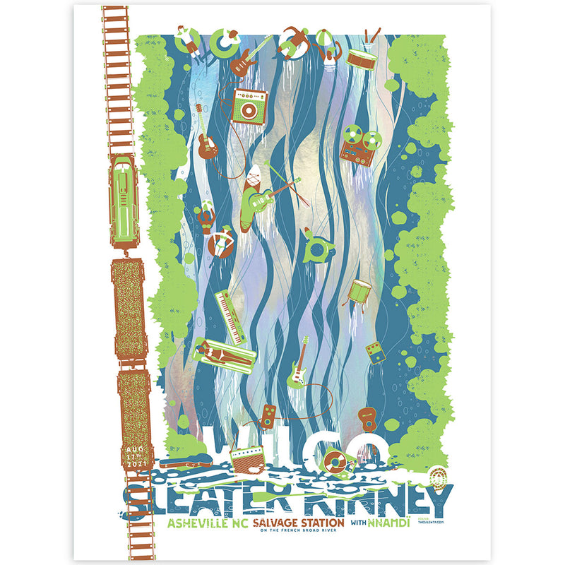 Wilco w/ Sleater-Kinney [8-19-21 Asheville, NC] Poster